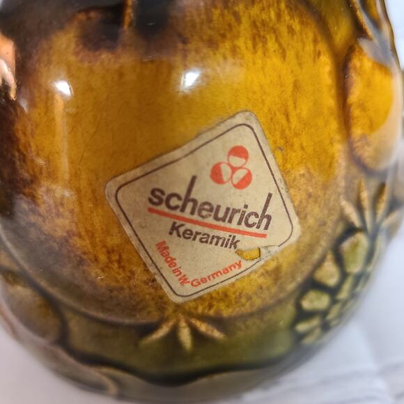 Vintage Scheurich Keramik Fruit Pitcher - Small Decorative Pottery West Germany - Picture 8 of 10